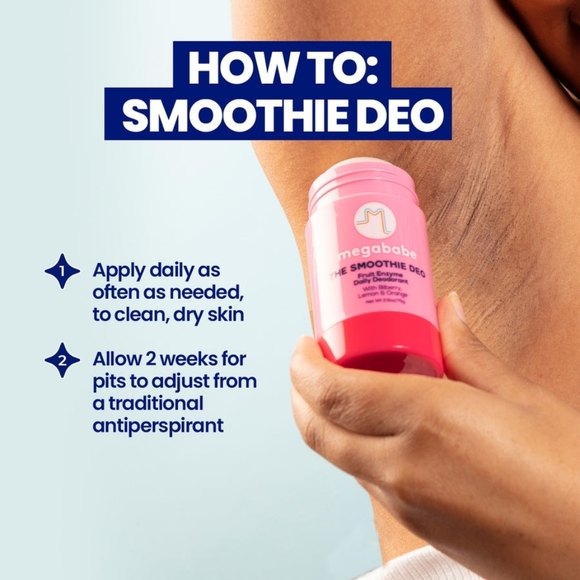 Megababe The Smoothie Deo Daily Fruit Enzyme Deodorant 2.6 Oz 72 Hour - Picture 3 of 10